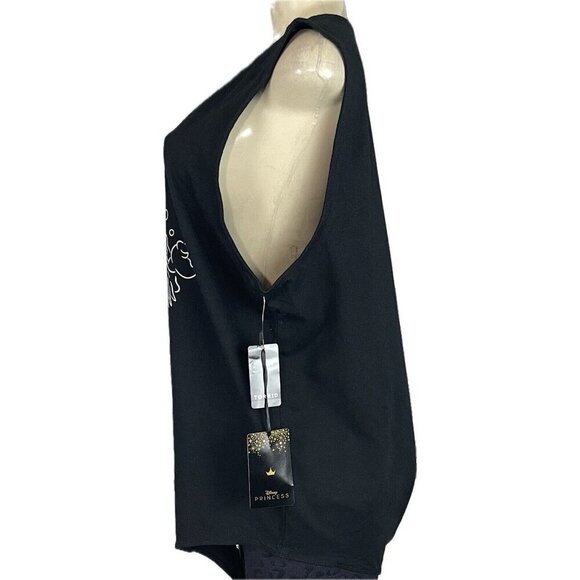 Disney Princess +5 Black Little Mermaid Sebastian- Flounder V-Neck Tank Bodysuit - Picture 3 of 5